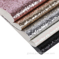 Glitter Pu Artificial Leather Pink Chunky Glitter Synthetic Leather Faux Leather Supplier